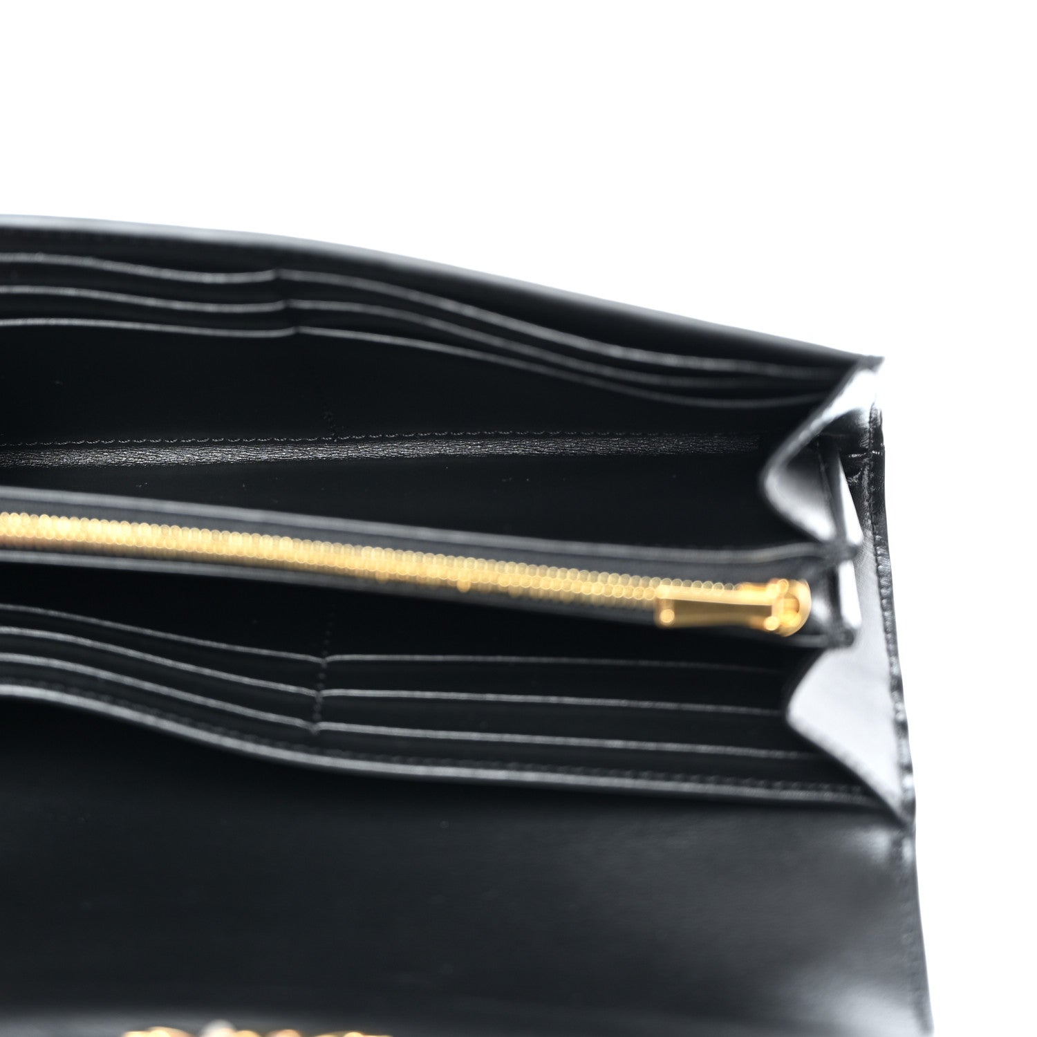 Celine Shiny Calfskin Long Triomphe Wallet Black 5 of 8
