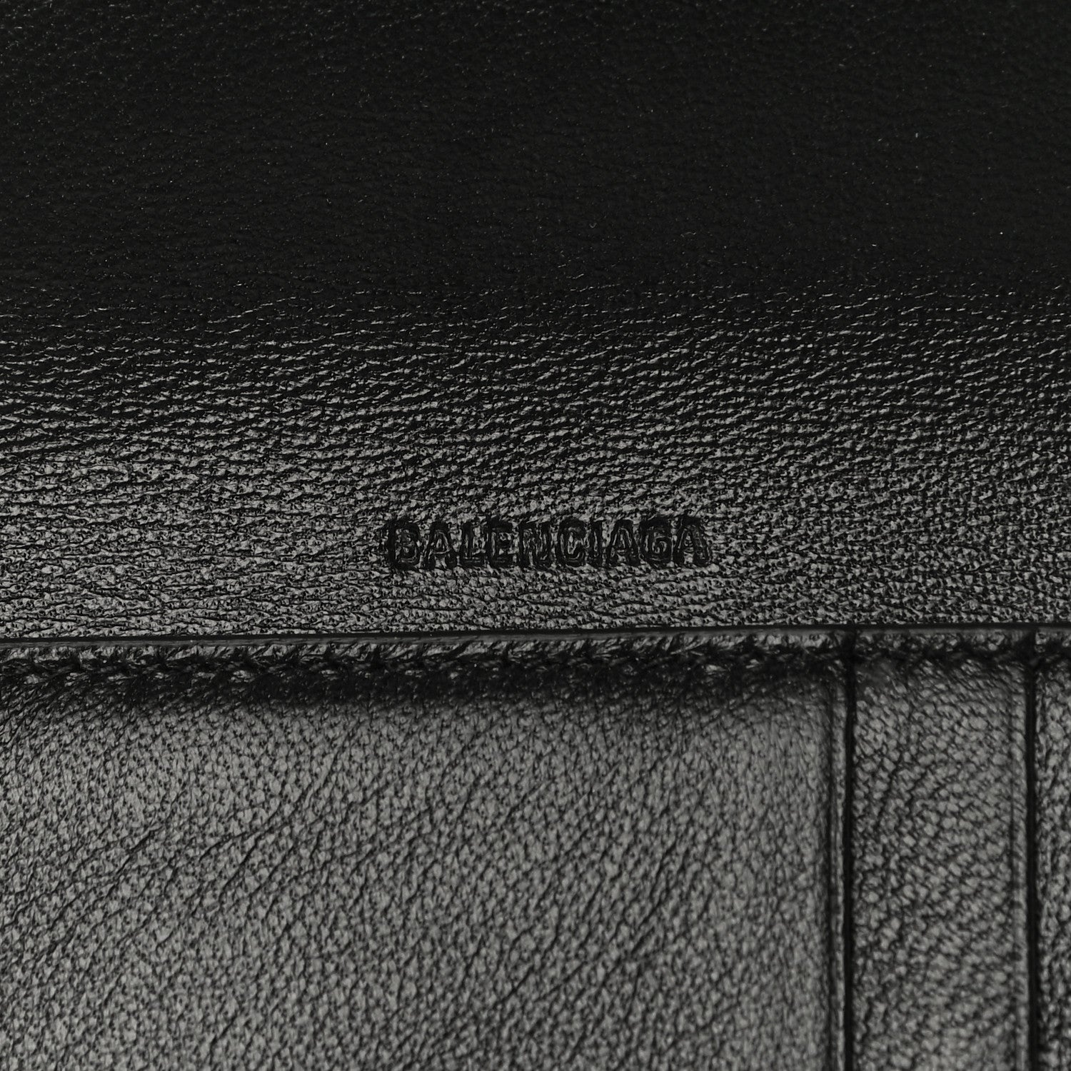 Balenciaga Grained Calfskin Logo Cash Chain Wallet Black White 8 of 13