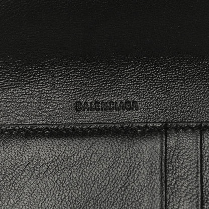 Balenciaga Grained Calfskin Logo Cash Chain Wallet Black White 8 of 13