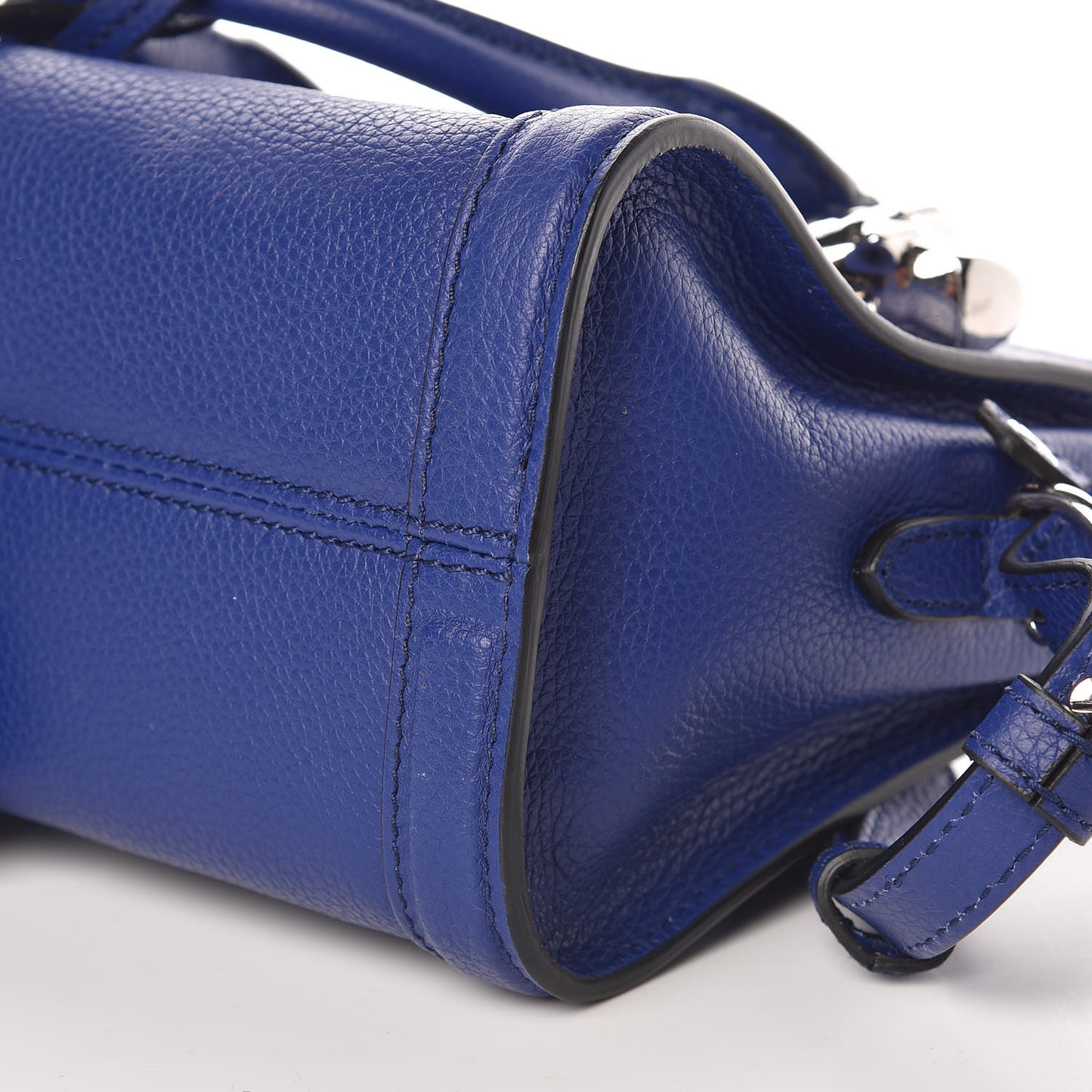 Pebbled Calfskin Mini Padlock Tote Ultramarine
