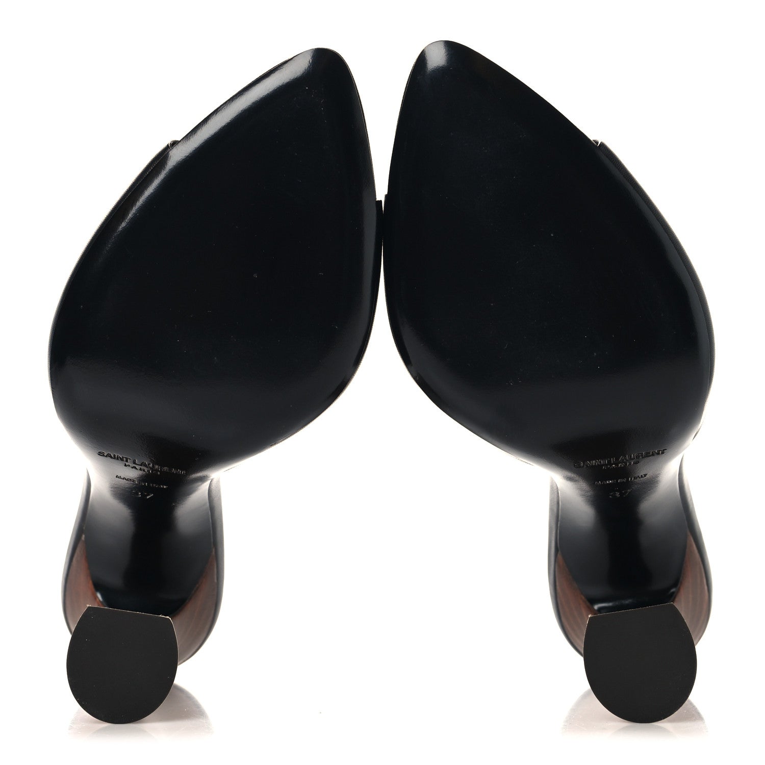 Saint Laurent Calfskin Gippy 105 Mule Sandals 37 Black 6 of 10