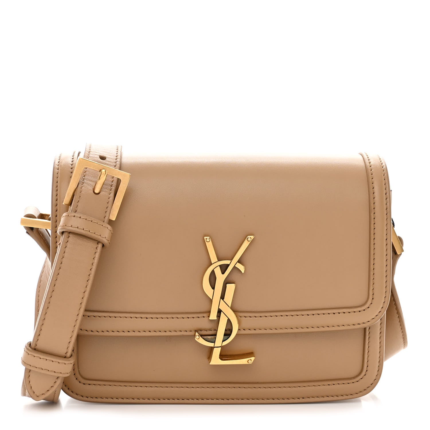 Saint Laurent Smooth Calfskin Small Solferino Satchel Natural Tan 1 of 10