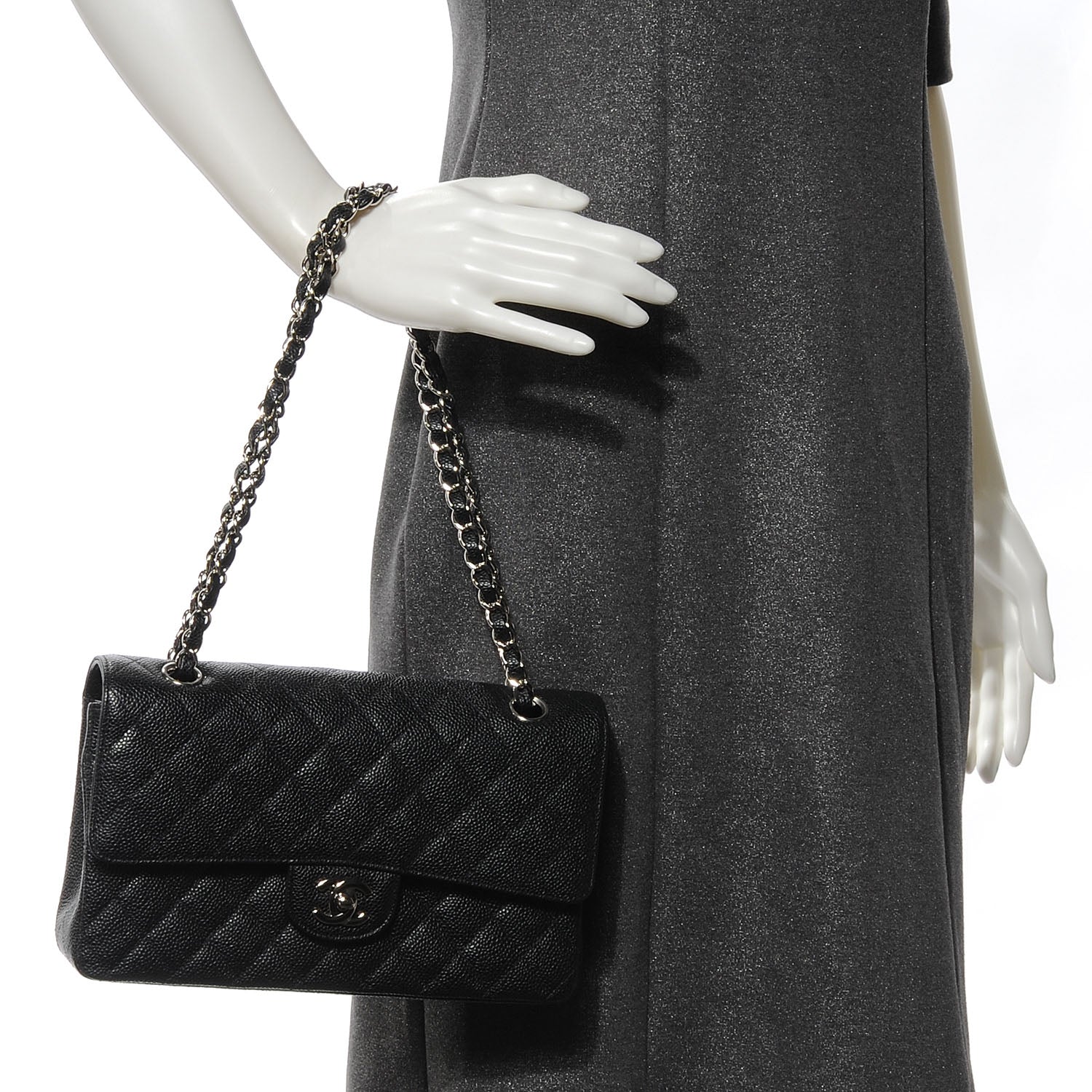 Chanel Caviar Quilted Medium Double Flap Black 2 of 8