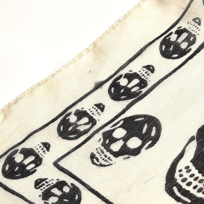 Alexander McQueen Silk Chiffon Skull Scarf Ivory Black 7 of 12