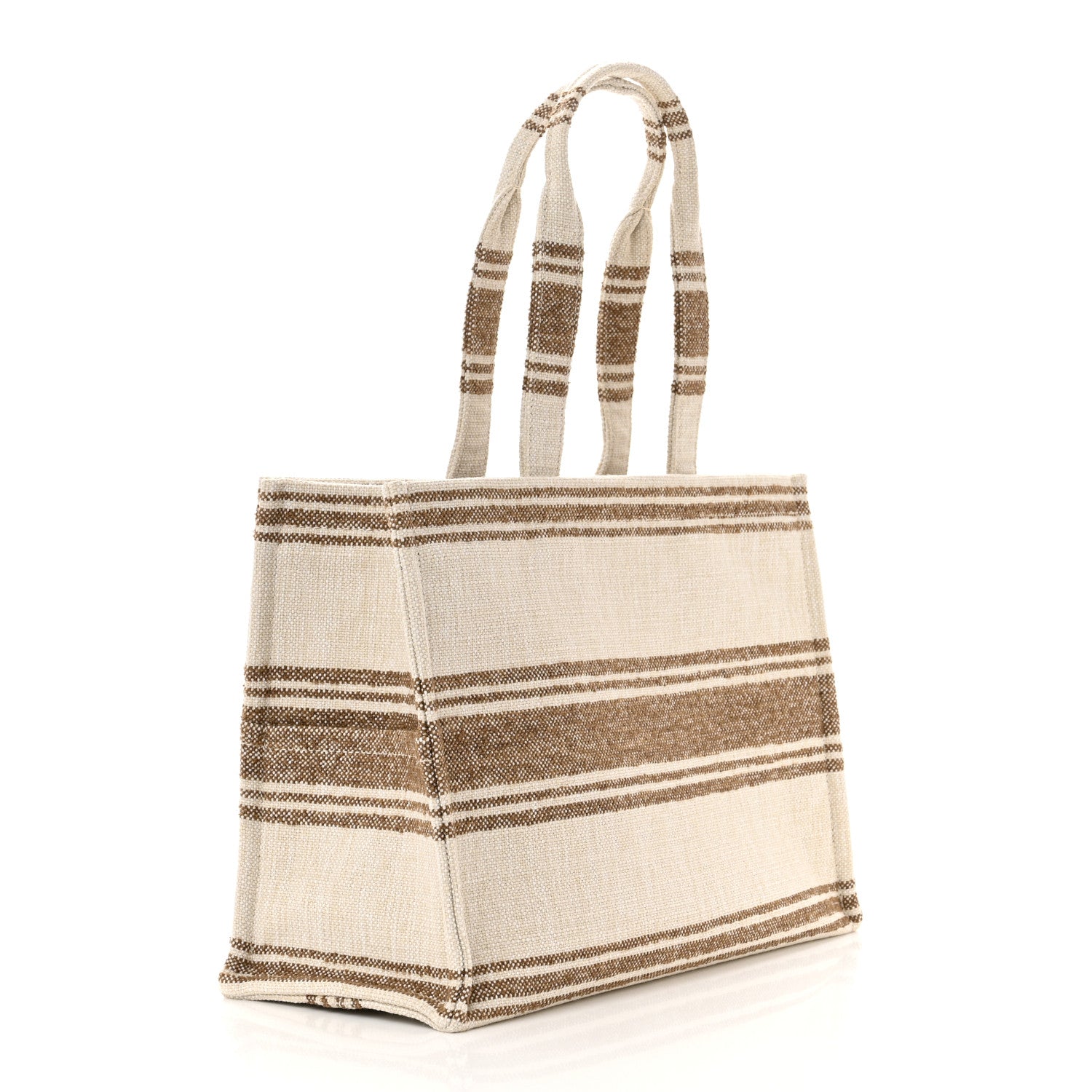 Celine Jacquard Striped Large Cabas Thais Tobacco Tan 3 of 10