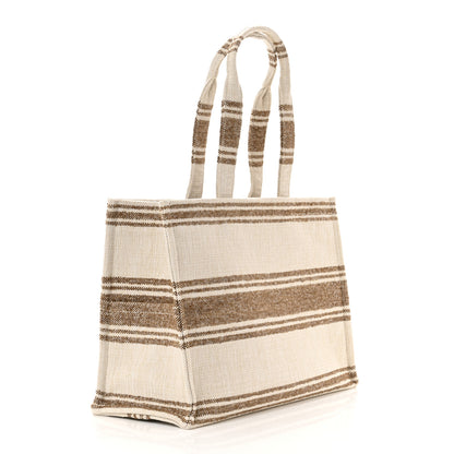 Celine Jacquard Striped Large Cabas Thais Tobacco Tan 3 of 10