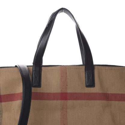 Burberry Grainy Calfskin Mega Check Armley Folding Messenger Black 11 of 11
