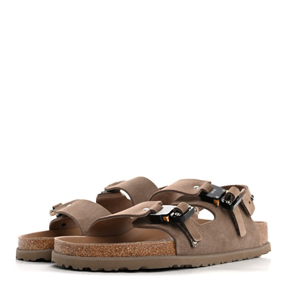 Christian Dior X BIRKENSTOCK Felted Wool Nubuck Calfskin Mens Milano Sandal 45 Brown 4 of 10
