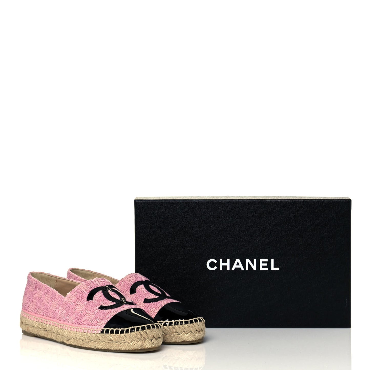 Linen CC Espadrilles 36 Pink Black