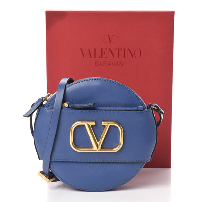 Valentino Garavani Calfskin VLogo Round Crossbody Bag Blue 10 of 10
