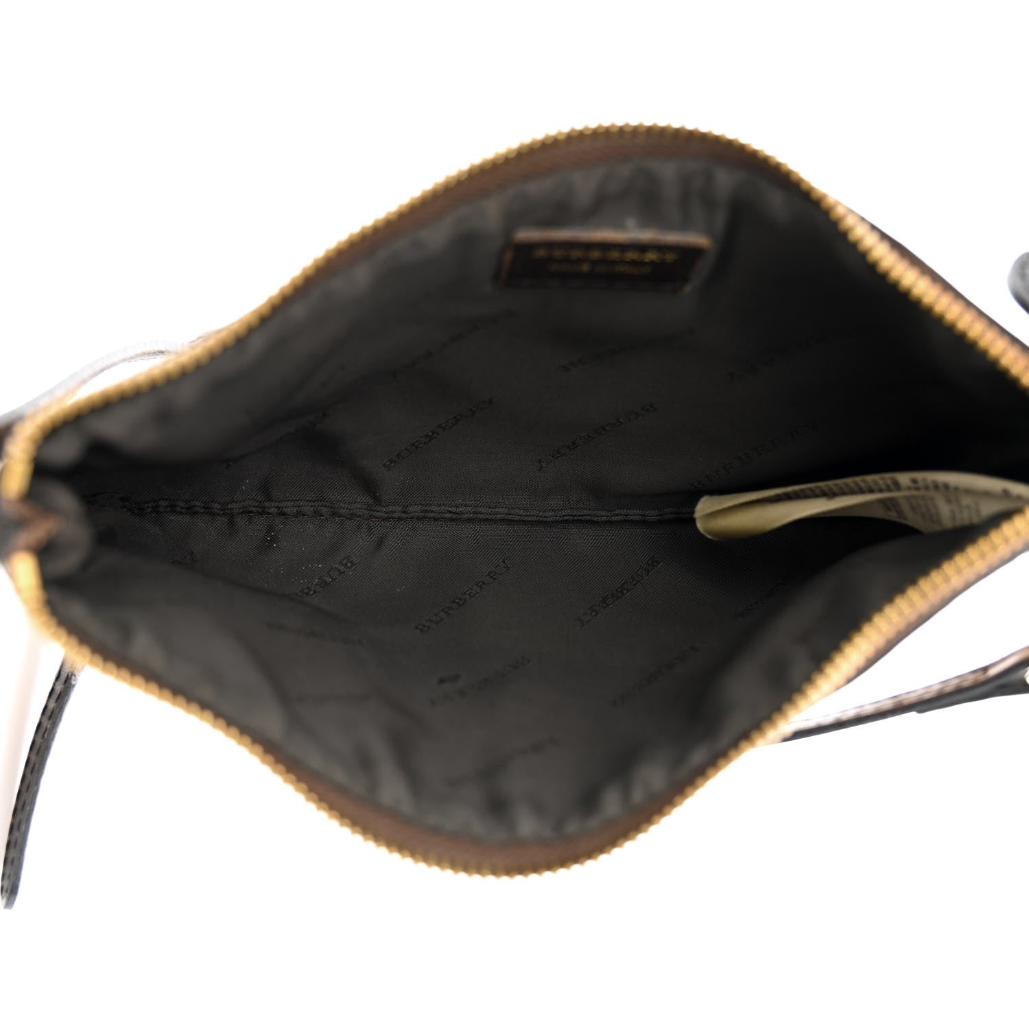 Burberry Haymarket Check Small Peyton Crossbody Clutch Bag Chocolate 5 of 17