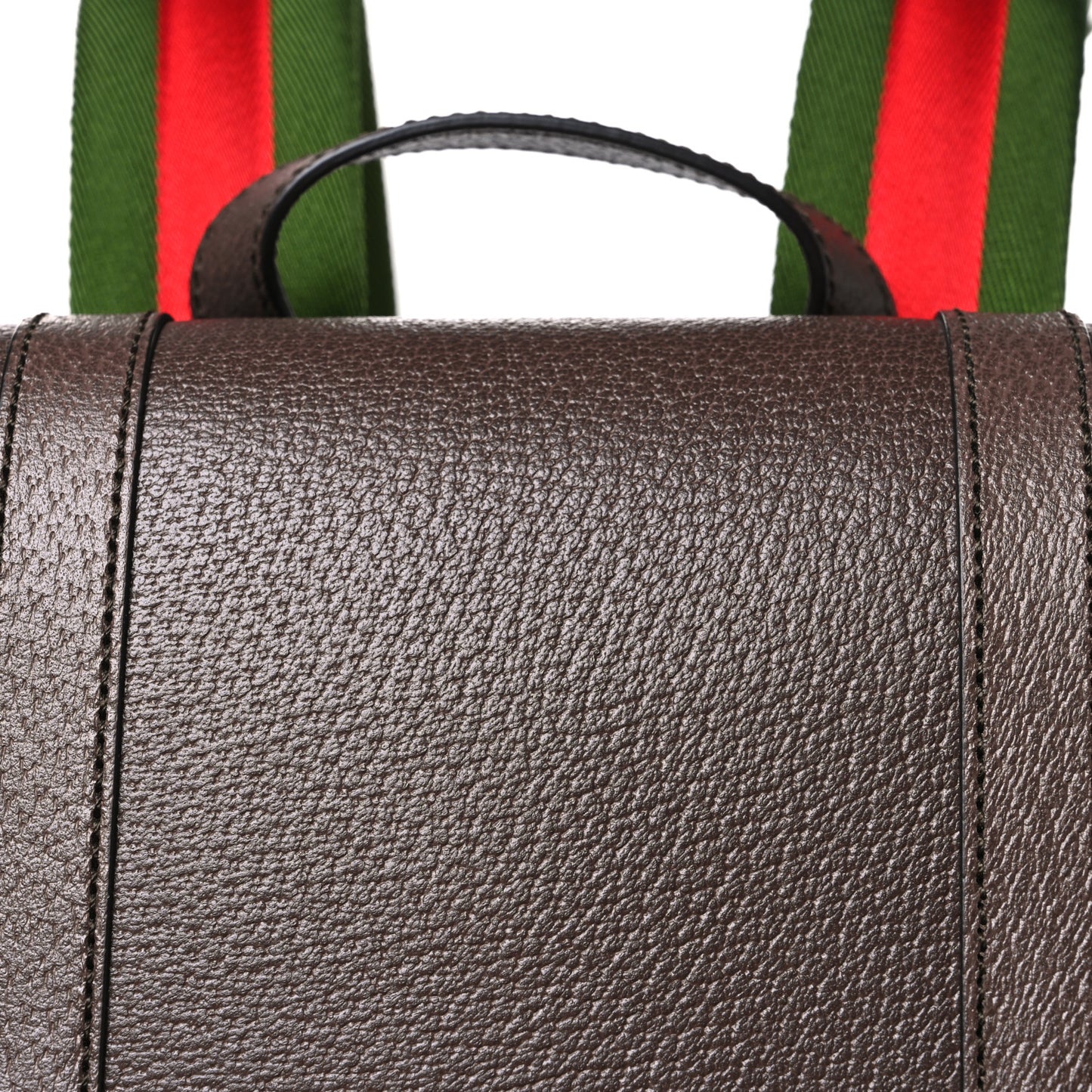 Monogram Jumbo GG Textured Dollar Calfskin Web Double Buckle Backpack Camel Ebony New Acero