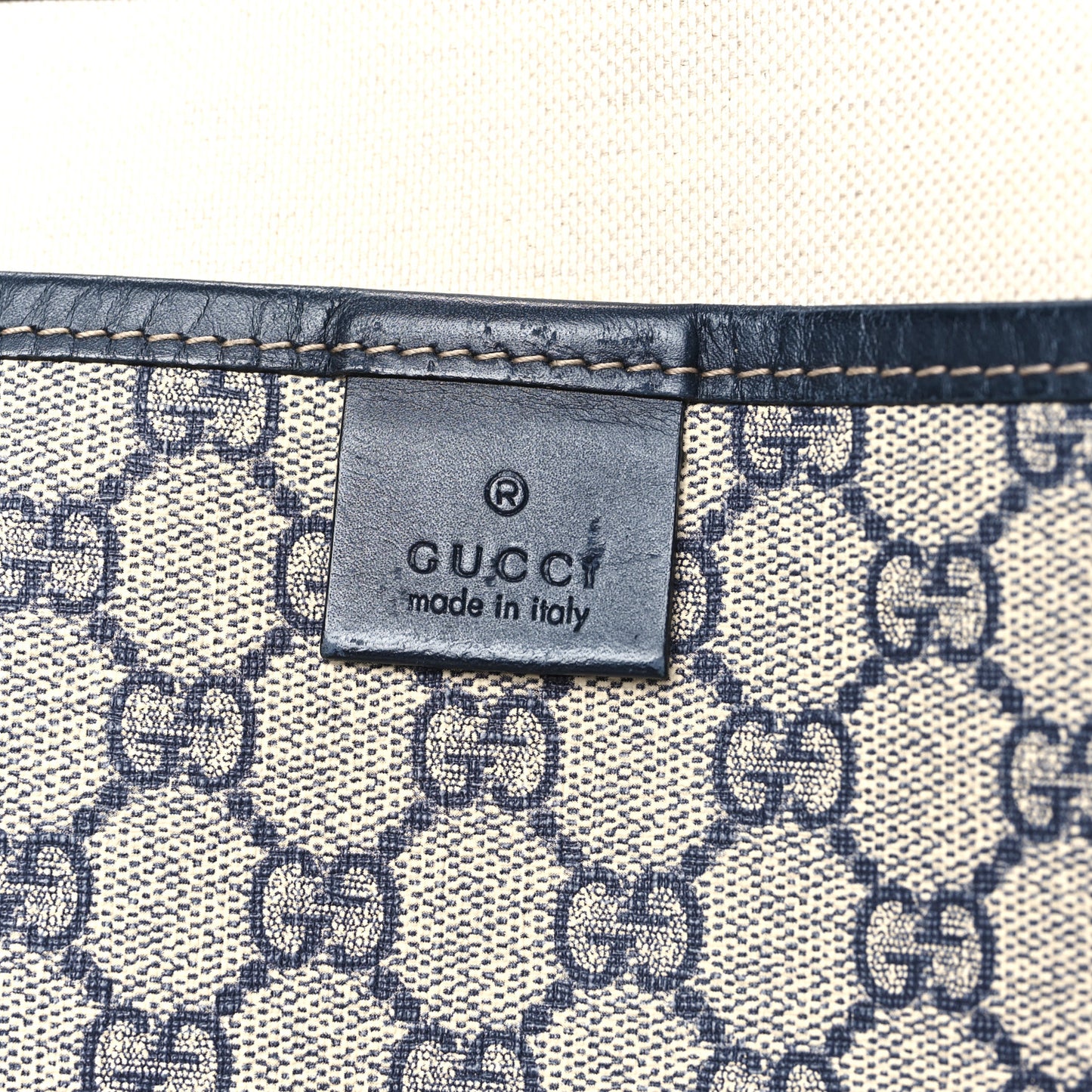 GG Plus Monogram Medium Signature Web Loop Tote Navy