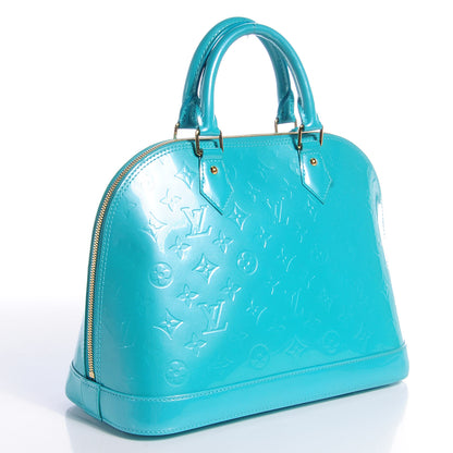 Louis Vuitton Vernis Alma PM Blue Lagon 4 of 15