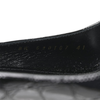 Saint Laurent Patent Crocodile Embossed Opyum 110 Slingback 41 Black 9 of 10