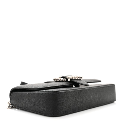Jimmy Choo Calfskin Crystal Cheri Wallet on Chain Bag Black 4 of 10
