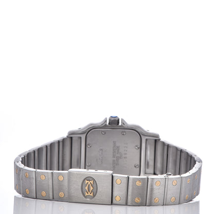 Cartier Stainless Steel 18K Yellow Gold 24mm Santos De Cartier Galbee Quartz Watch Silver 4 of 6