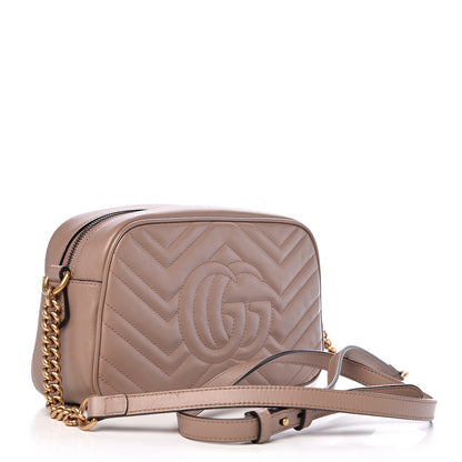 Gucci Calfskin Matelasse Small GG Marmont Chain Shoulder Bag Porcelain Rose 2 of 9
