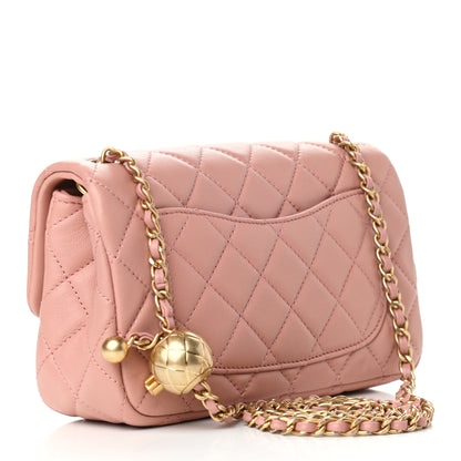 Chanel Lambskin Quilted Mini Rectangular Pearl Crush Flap Dark Pink 2 of 9