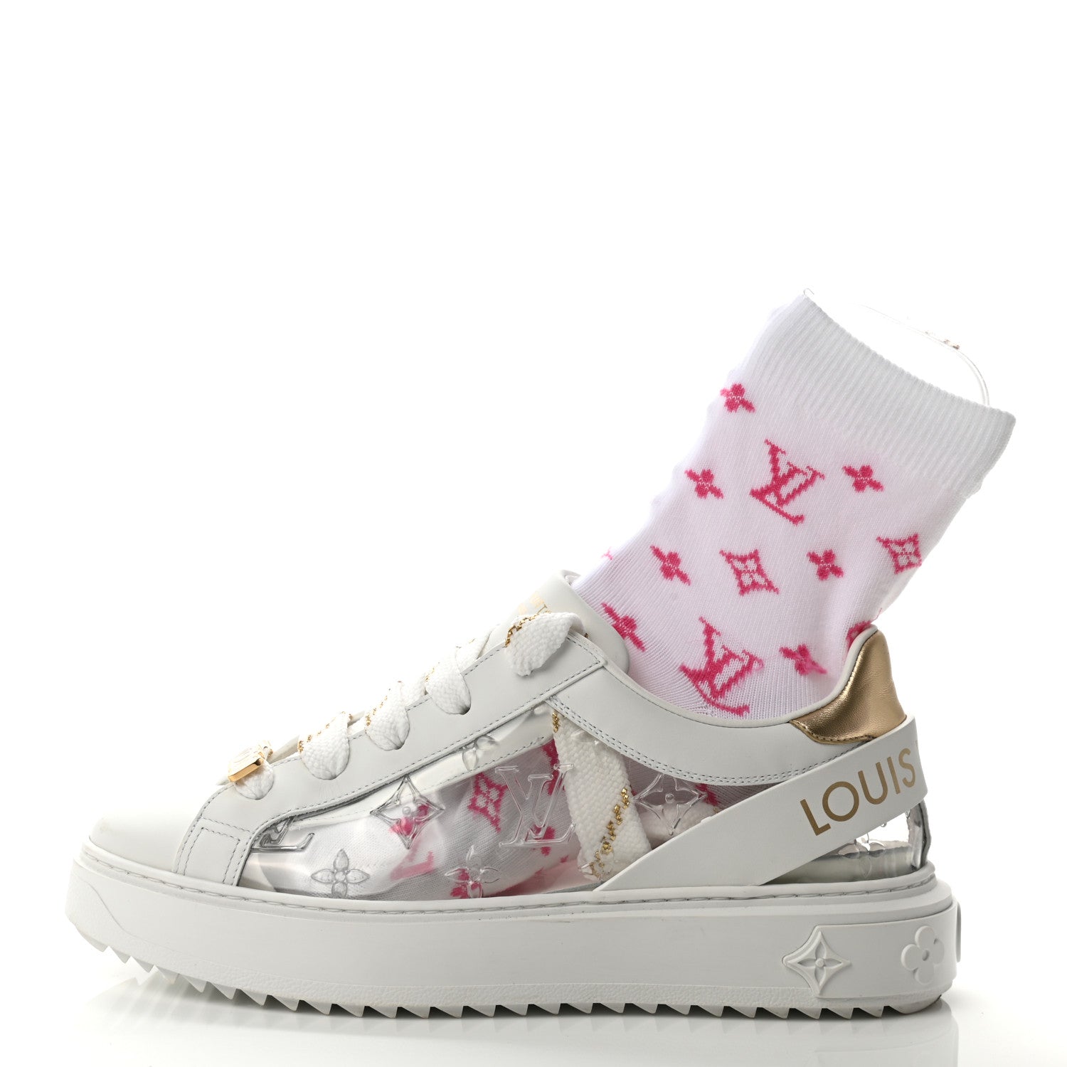 Louis Vuitton Monogram PVC Time Out Sneakers 38.5 Gold 2 of 16
