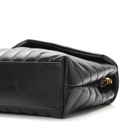 Saint Laurent Calfskin Y Quilted Monogram Small Loulou Chain Satchel Black 9 of 9