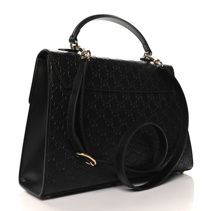 Gucci Guccissima Signature Medium Padlock Top Handle Bag Black 3 of 10