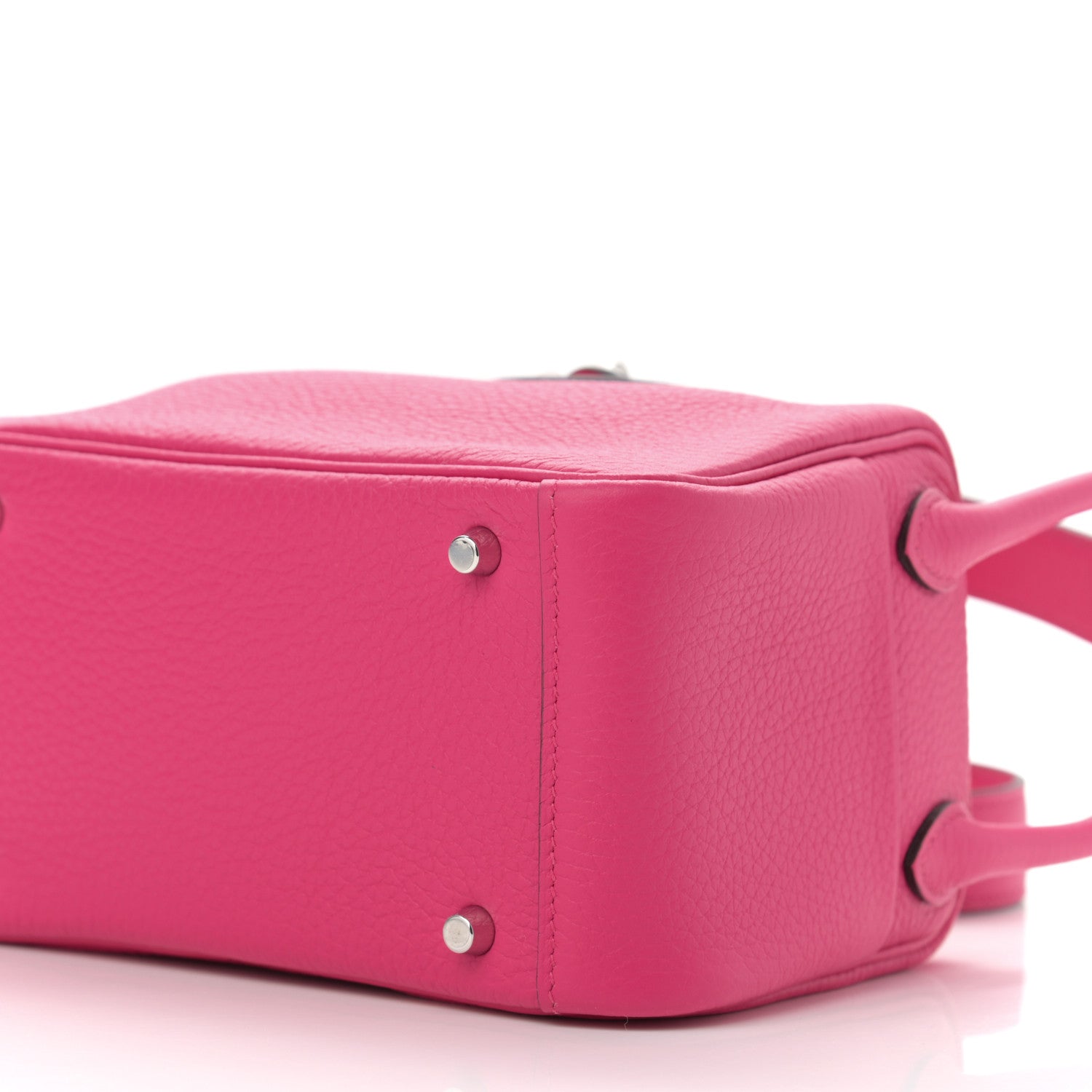 Hermes Taurillon Clemence Mini Lindy 20 Rose Shocking 10 of 11