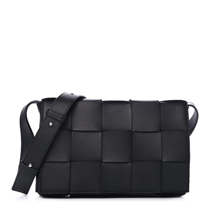 Bottega Veneta Lambskin Maxi Intrecciato Cassette Crossbody Bag Black 1 of 5