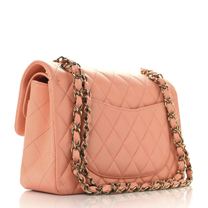 Chanel Lambskin Quilted Small Double Flap Light Orange 3 of 13