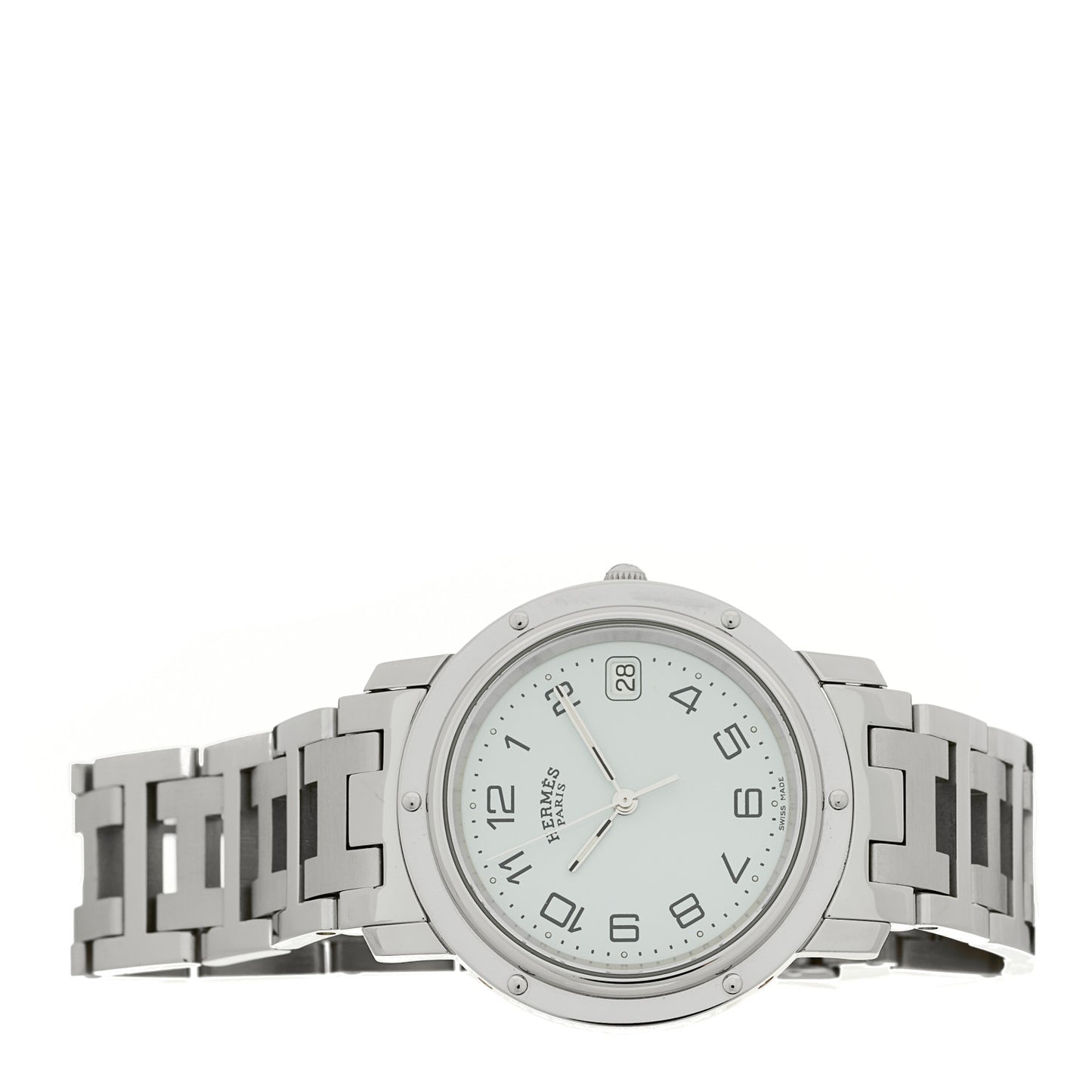 Stainless Steel 36mm Clipper Quartz Watch White