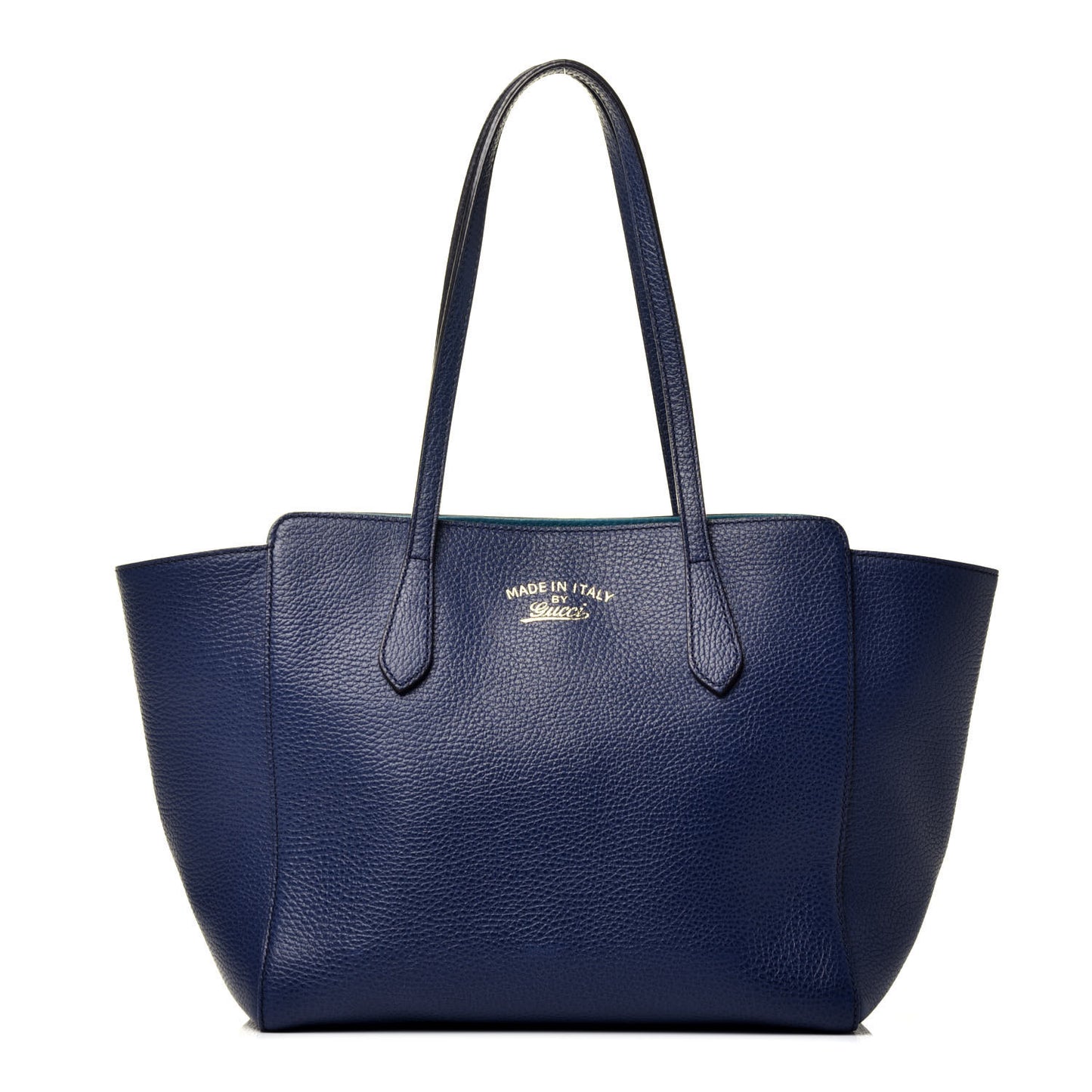 Dollar Calfskin Small Swing Tote Classic Marine Deep Cobalt