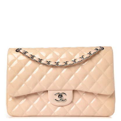 Chanel Patent Quilted Jumbo Double Flap Light Pink 1 of 16