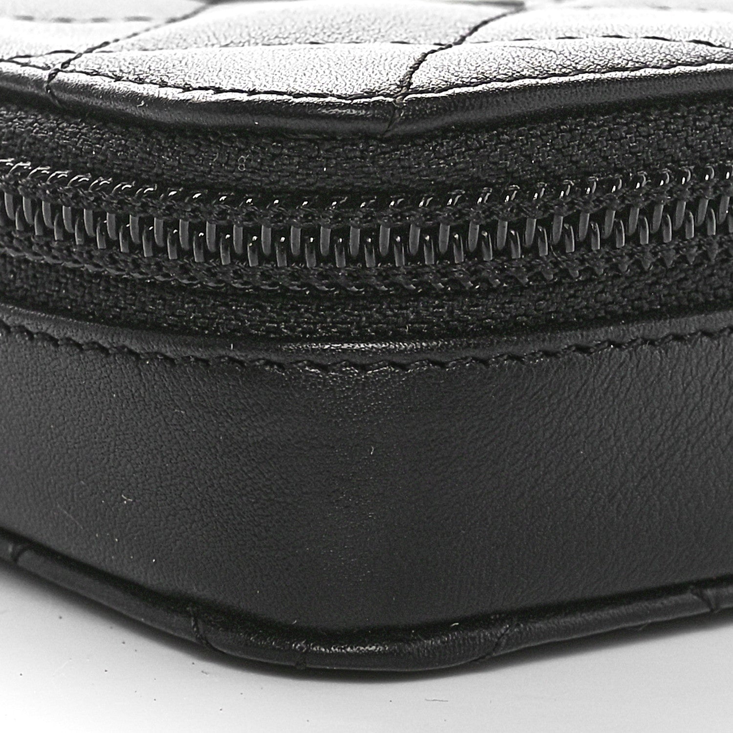 Chanel Calfskin Quilted Cambon Zip Around Cosmetic Pouch Black 10 of 10