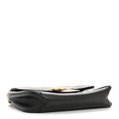 Gucci Calfskin Matelasse Small GG Marmont Shoulder Bag Black 4 of 12