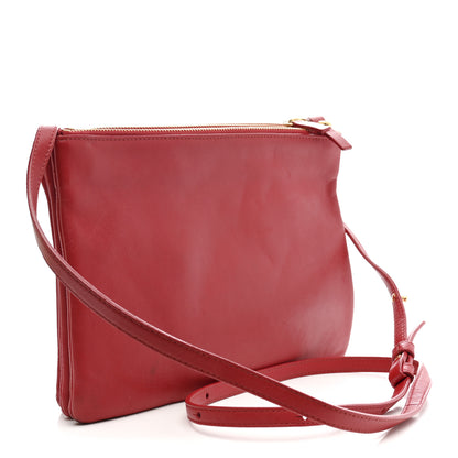 Celine Lambskin Large Trio Crossbody Bag Red 3 of 19