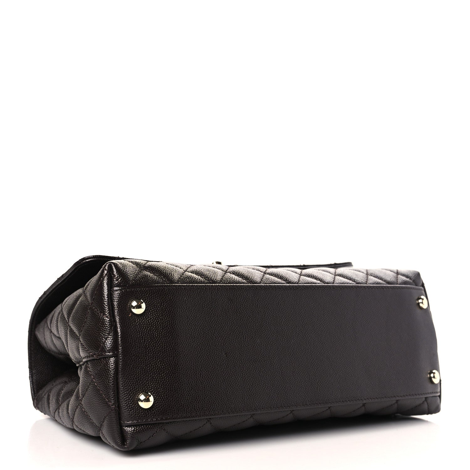 Chanel Caviar Quilted Small Coco Handle Flap Dark Brown 4 of 8