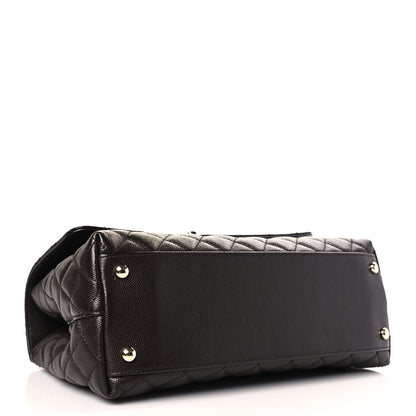 Chanel Caviar Quilted Small Coco Handle Flap Dark Brown 4 of 8