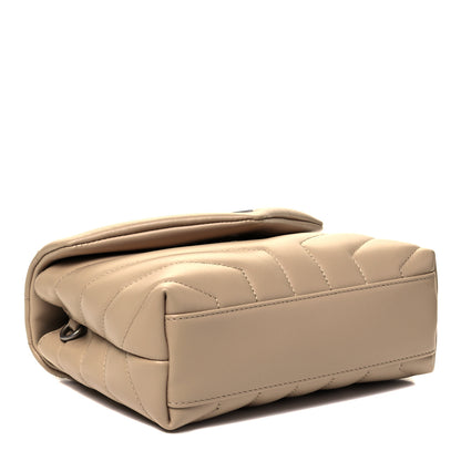 Saint Laurent Calfskin Y Quilted Monogram Toy Loulou Crossbody Bag Dark Beige 4 of 9