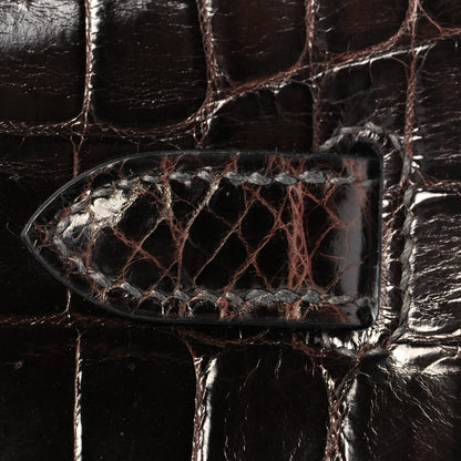 Hermes Shiny Niloticus Crocodile Kelly Sellier 28 Macassar 12 of 38