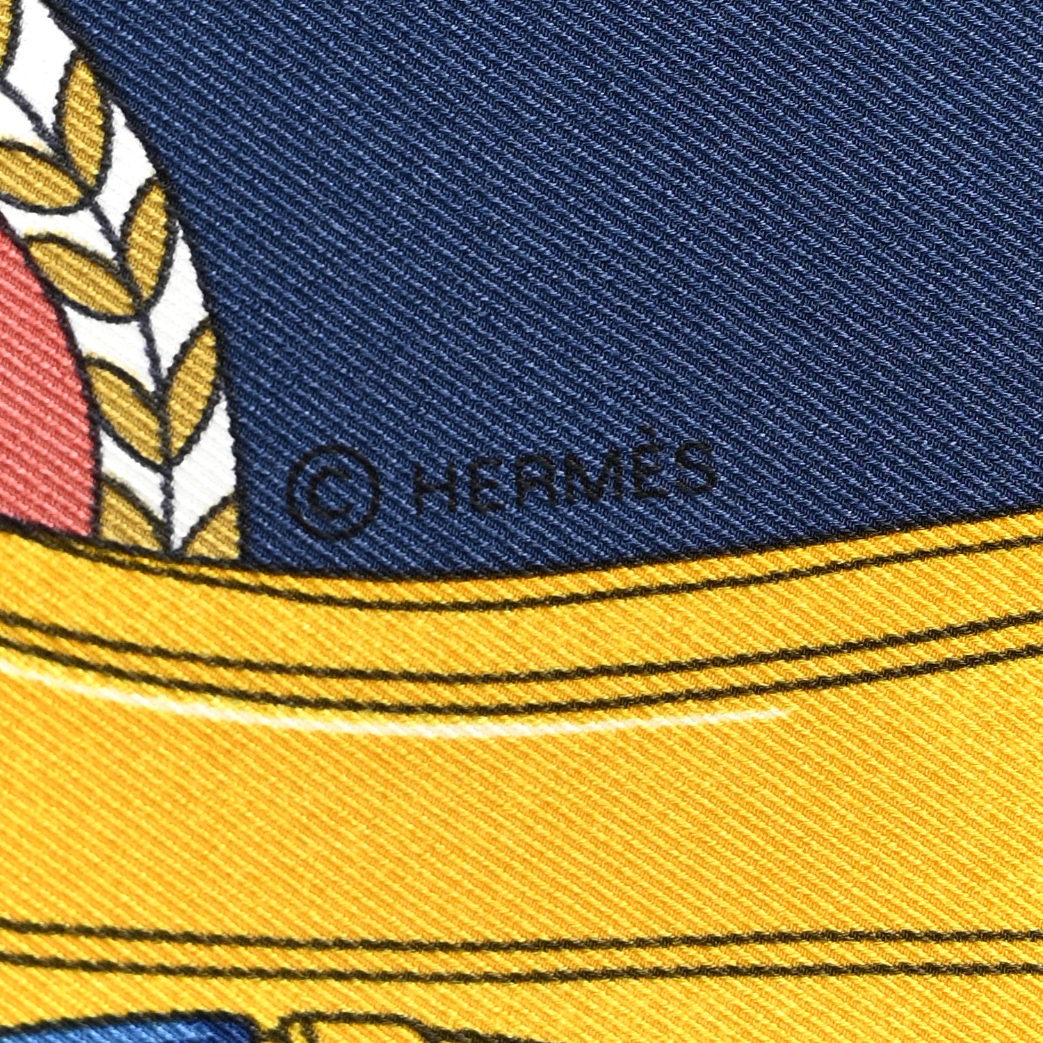 Hermes Silk Carrick a Pompe Scarf 70 Marine Blanc Gold 4 of 5