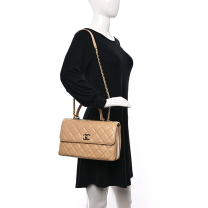 Chanel Lambskin Quilted Medium Trendy CC Flap Dual Handle Bag Beige 2 of 12