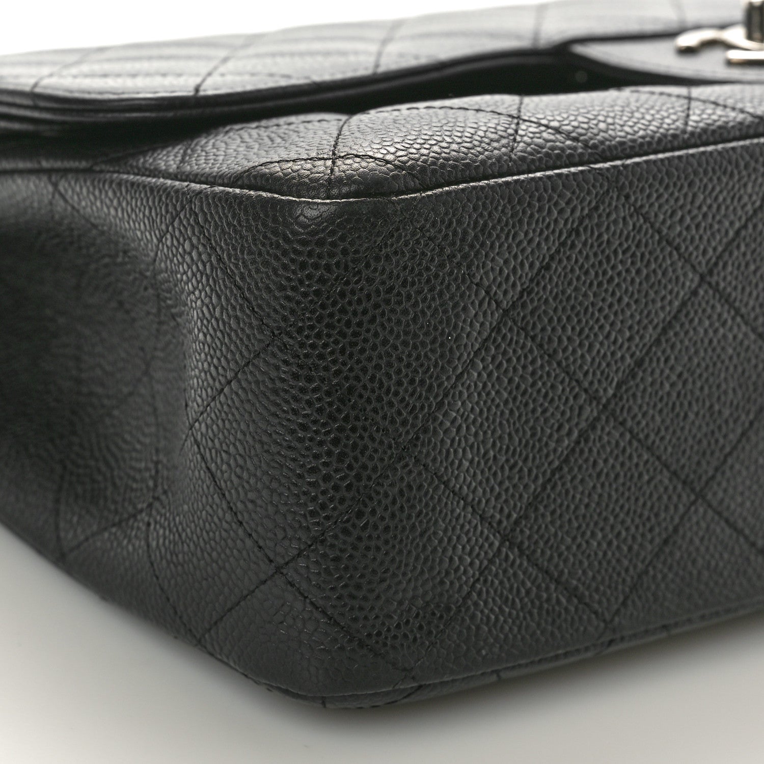 Chanel Caviar Quilted Jumbo Double Flap Black 9 of 10
