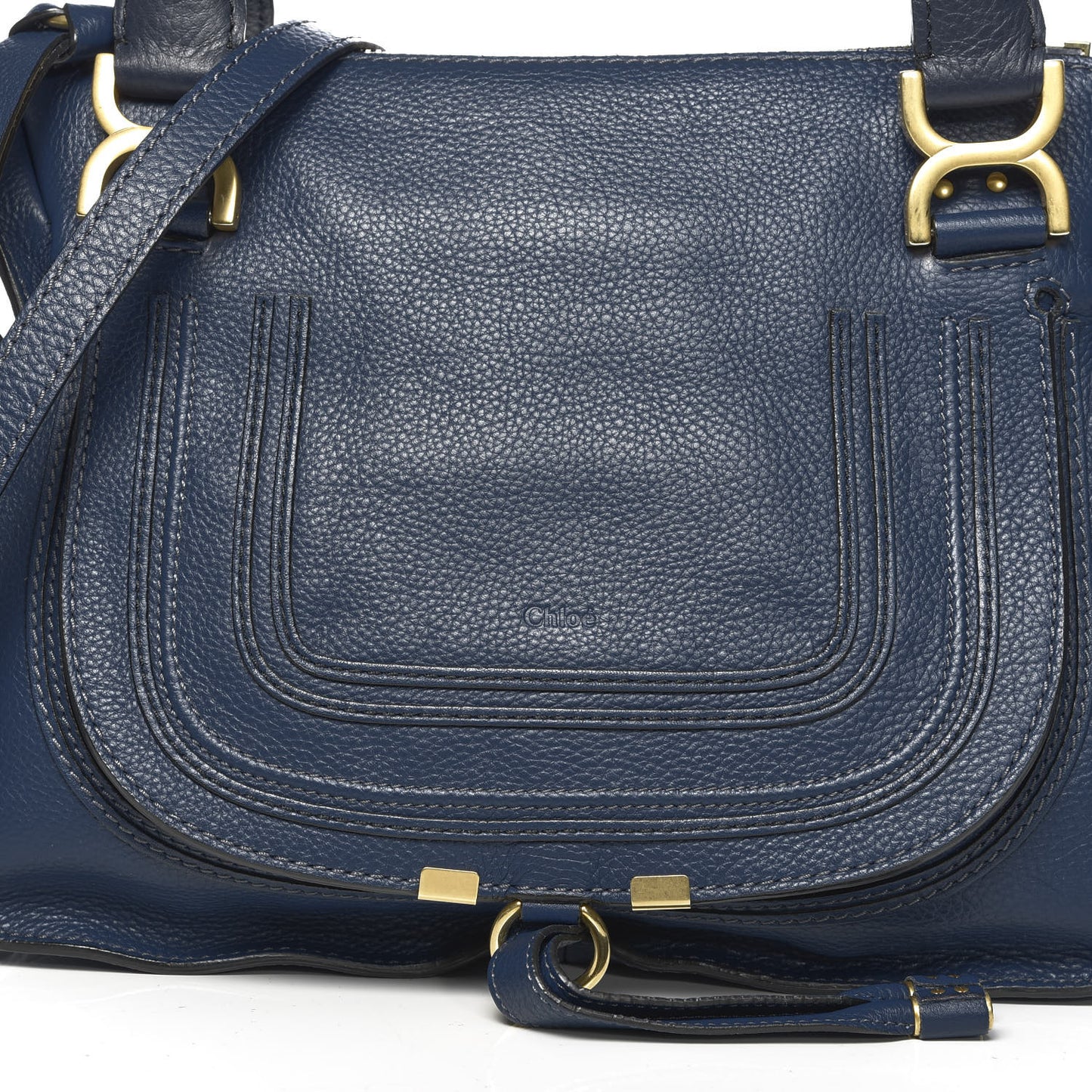 Calfskin Medium Marcie Satchel Royal Navy