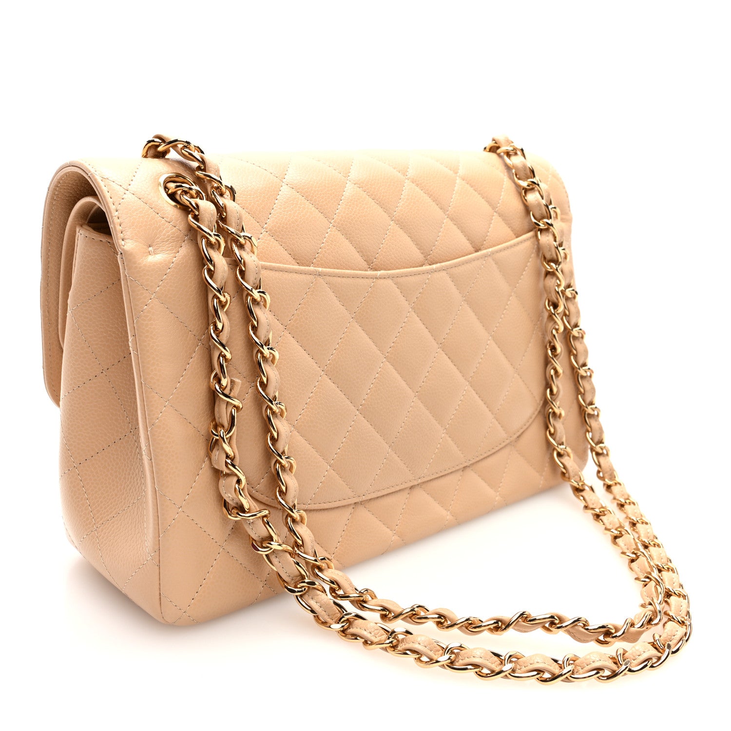 Chanel Caviar Quilted Jumbo Double Flap Light Beige 3 of 10