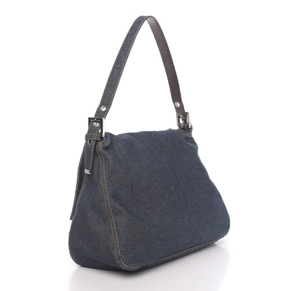 Fendi Denim Mama Baguette Blue 2 of 9