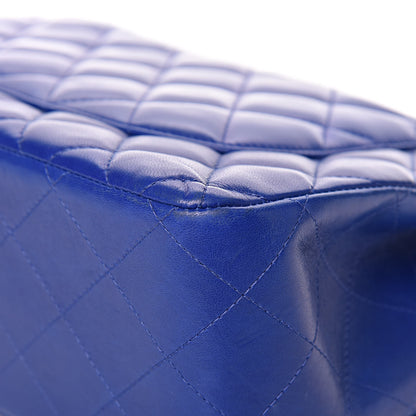 Chanel Lambskin Quilted Jumbo Double Flap Blue 18 of 22
