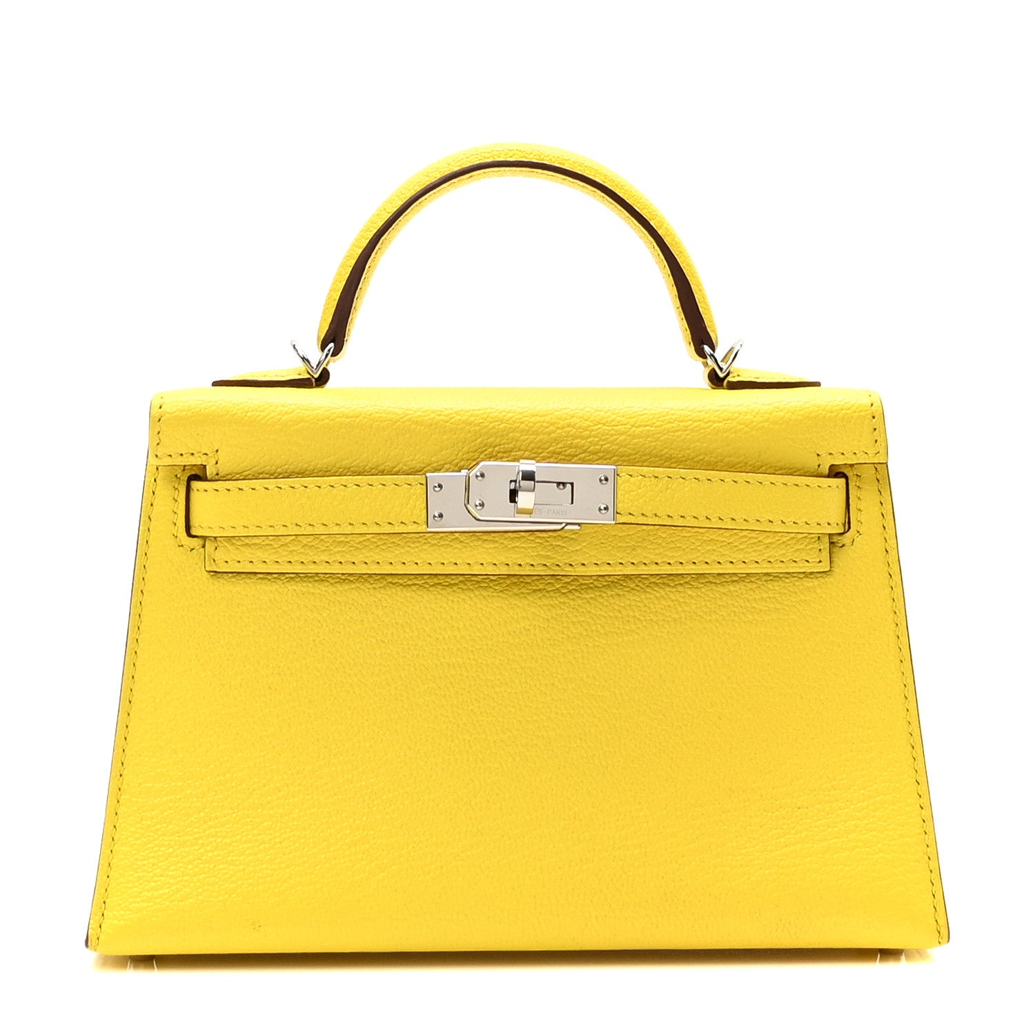 Hermes Chevre Mysore Mini Kelly Sellier 20 Jaune Citron 1 of 11