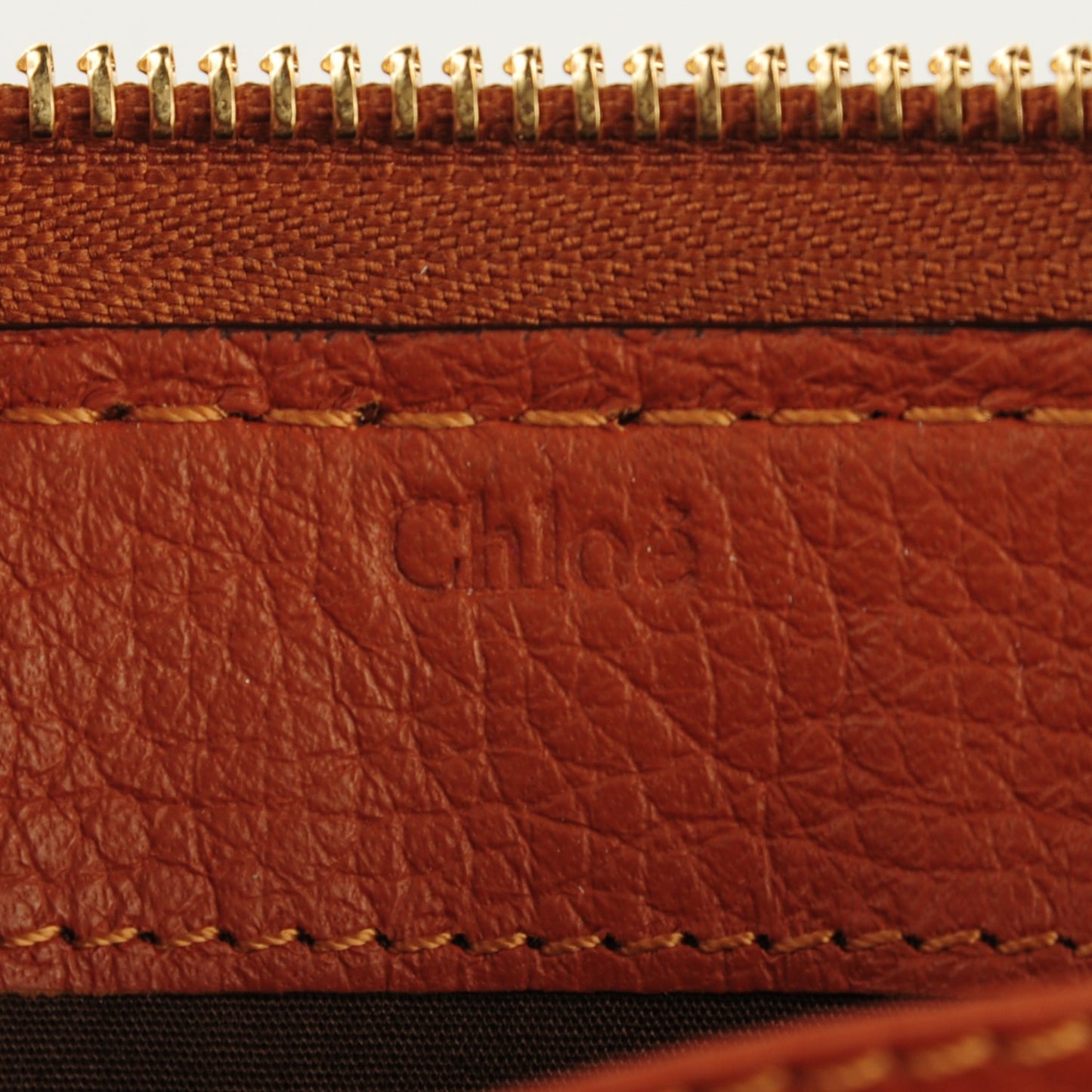 Grained Calfskin Marcie Long Zip Around Wallet Tan
