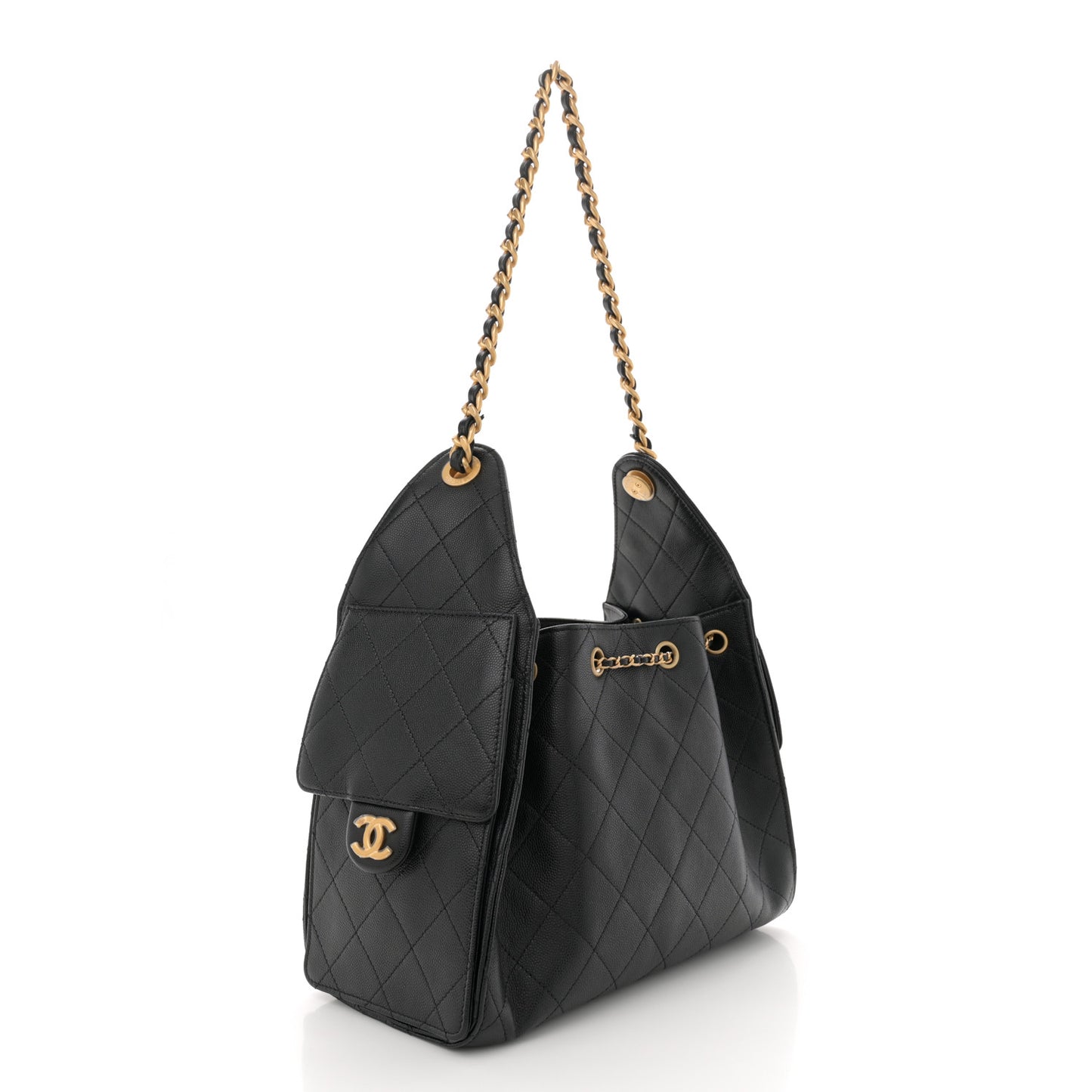 Caviar Quilted Small Chanel 25 Handbag Black