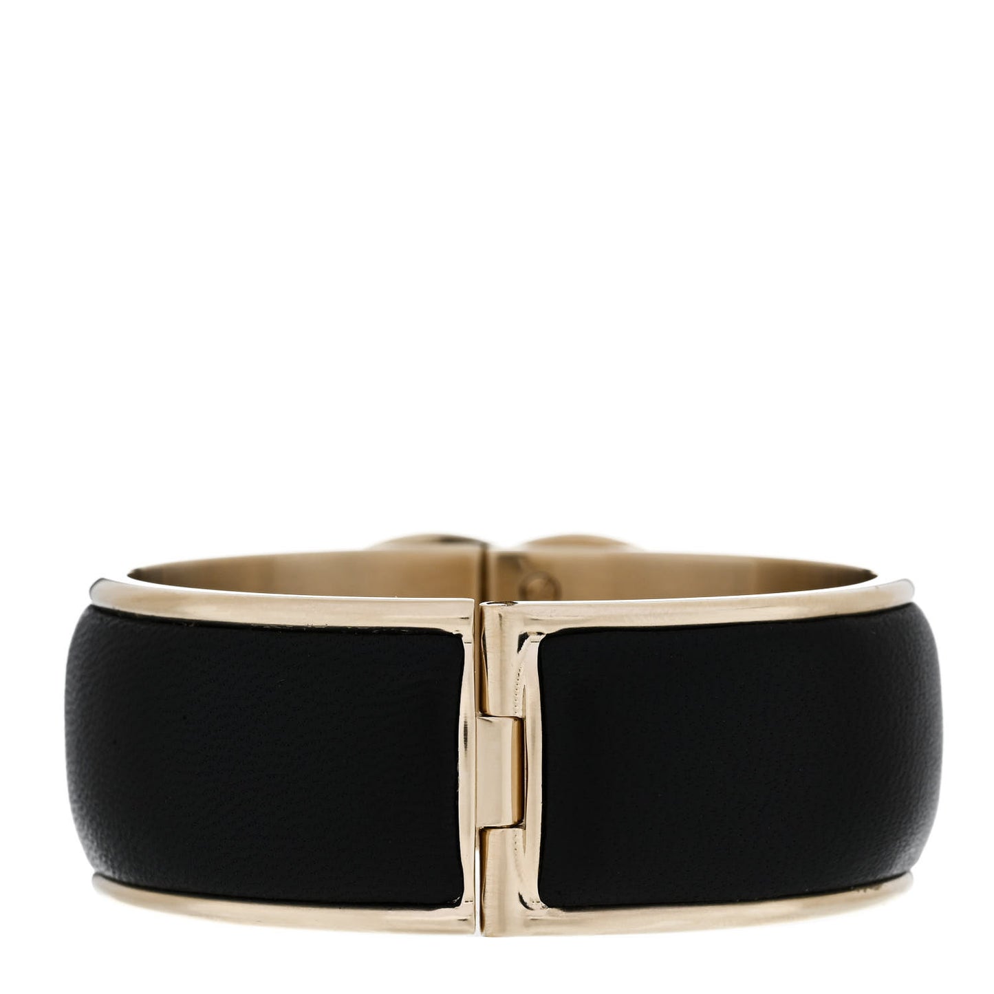 Lambskin CC Turnlock Cuff Bracelet Black Gold